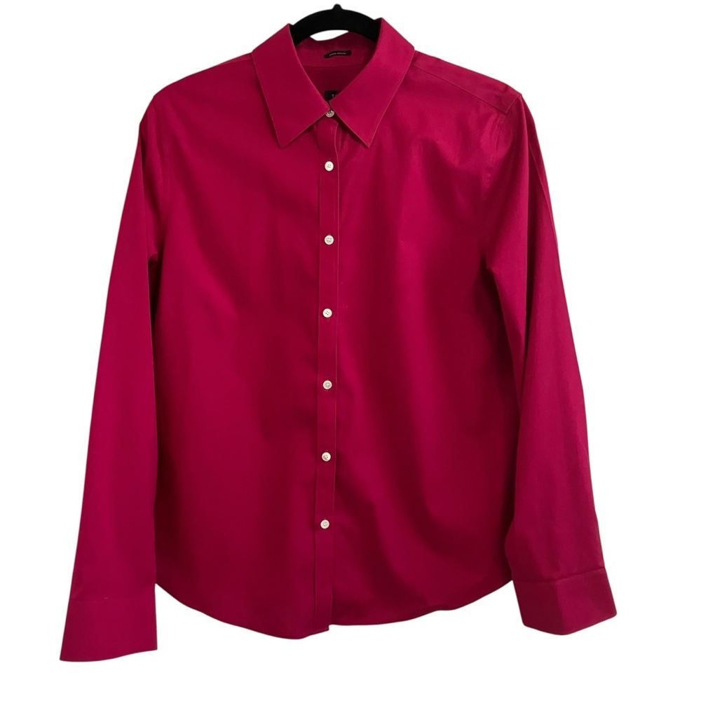 Talbots Wrinkle Resistant Raspberry Blouse Size 14